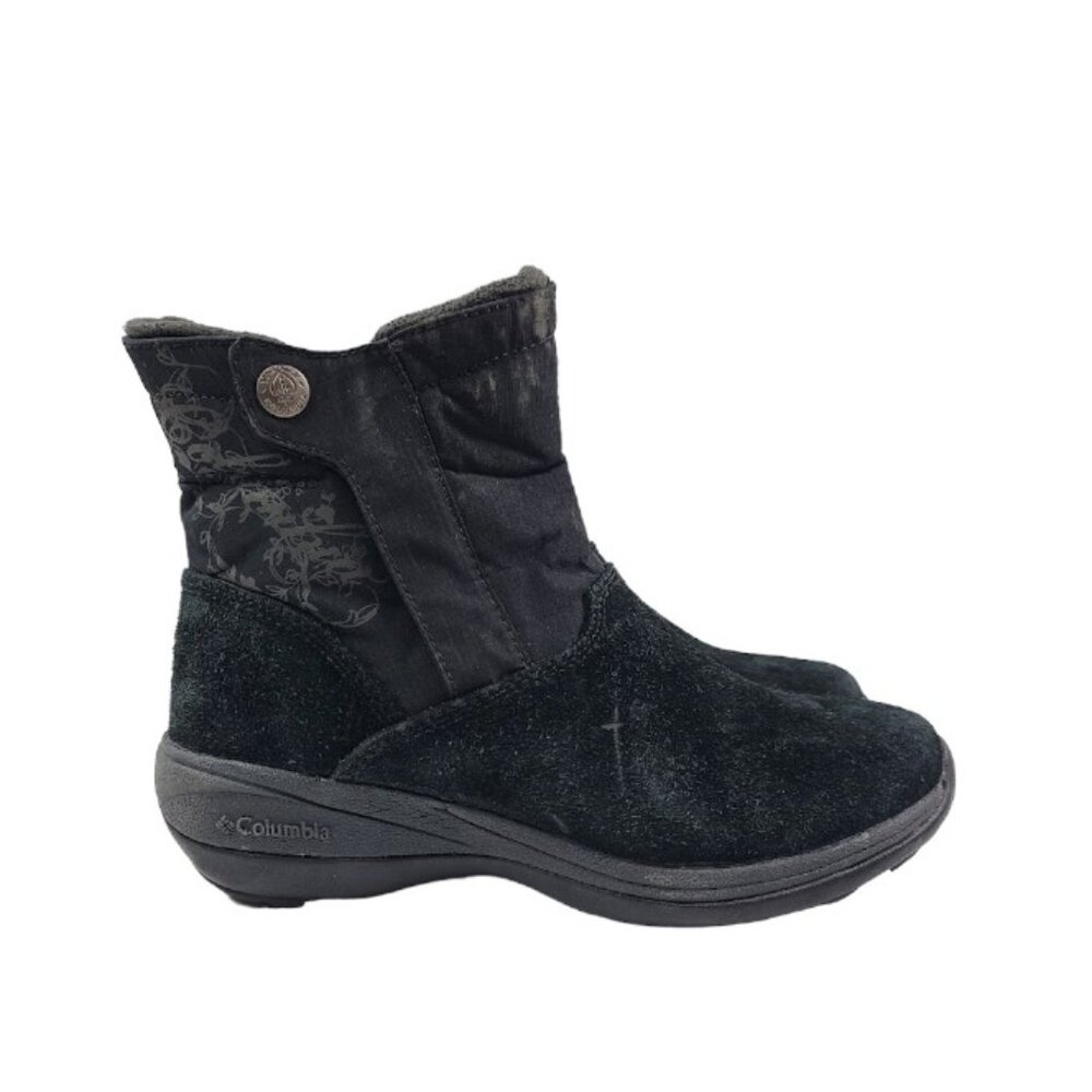 Columbia Women's Black BL2278-010 Suede Slip-On Winter Ankle Snow Boots Size 7